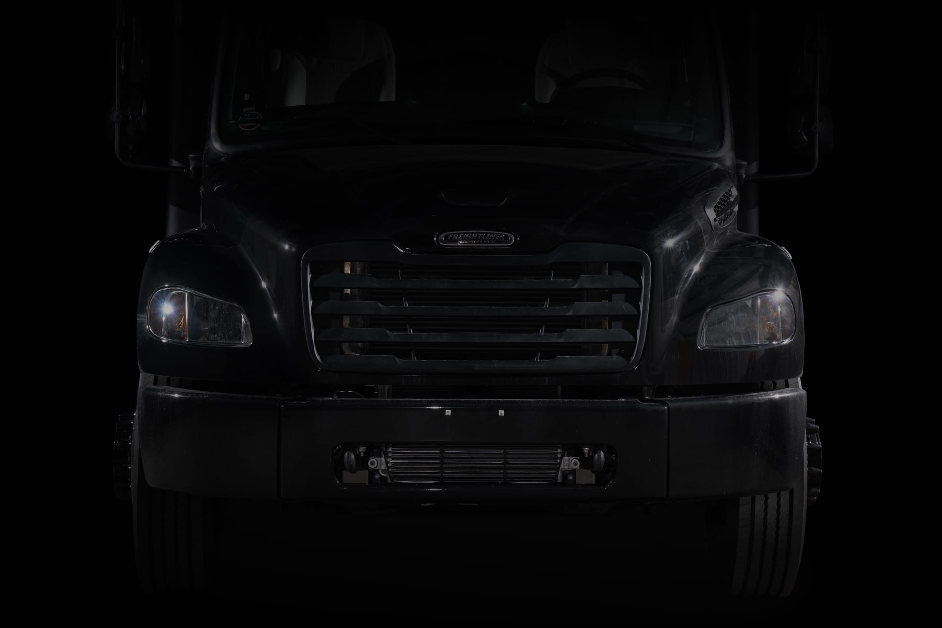 Entegra Coach Accolade Super C motorhome front grille and headlight detail